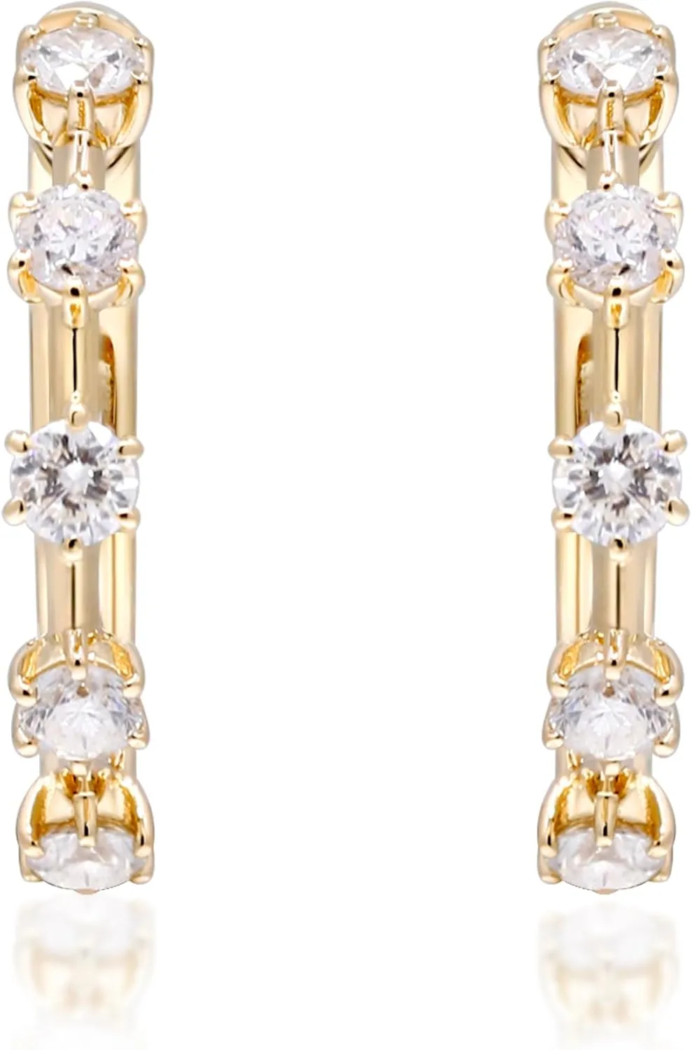 Gin & Grace 14K Yellow Gold Natural Diamond Earrings for women | Ethically, authentically & organically sourced (Round-cut) shaped Diamond hand-crafted jewelry for her | Diamond Earring for women