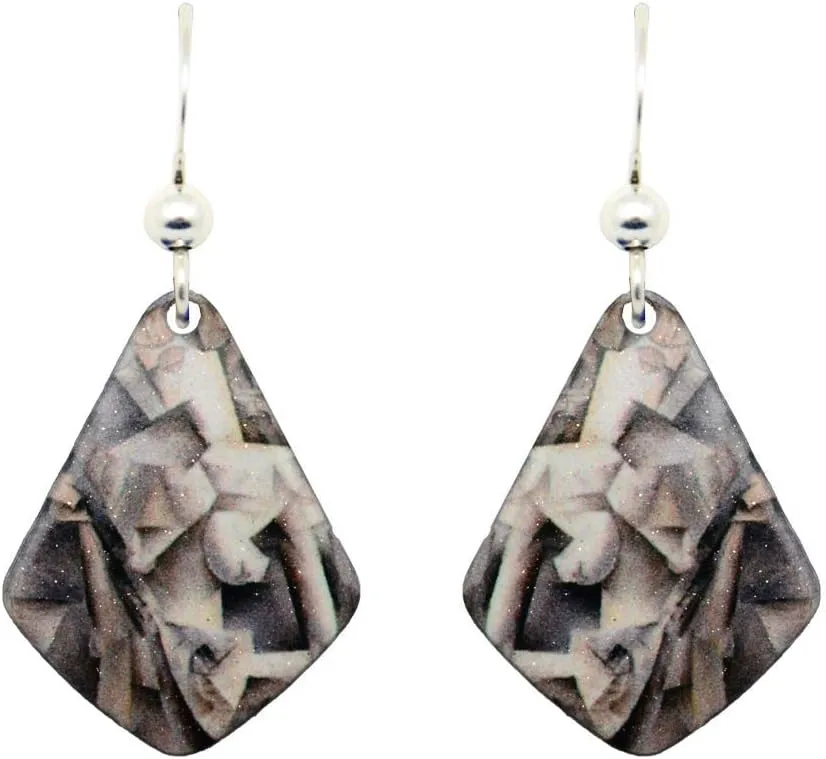 Girl with a Mandolin Earrings by d'ears Non-Tarnish Sterling Silver French Hook Ear Wire