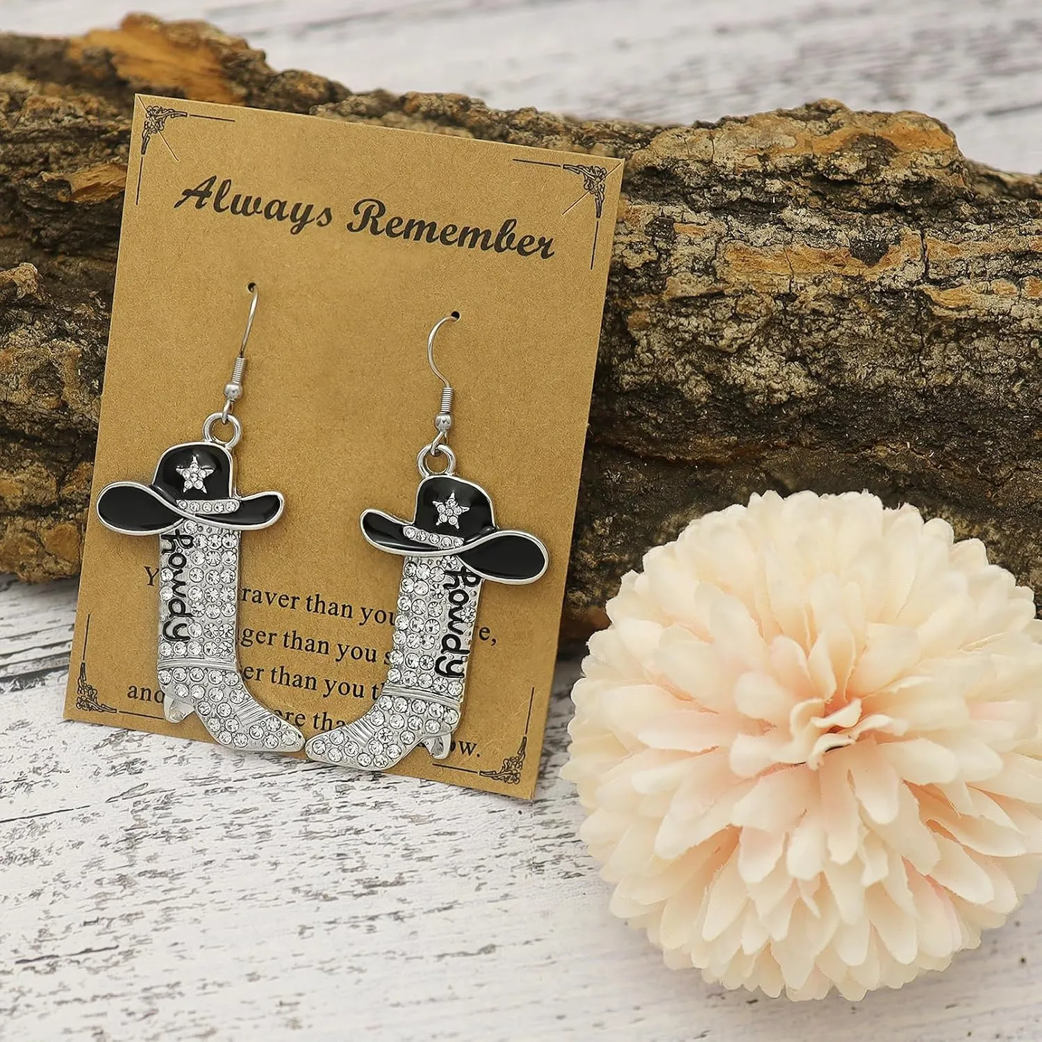 Glitter Rhinestone Cowgirl Earrings for Women, Western Howdy Letter Dangle Boot Earrings Cowboy Enamel Hat Earrings with Sparkly Star Rodeo Country Concert Party Outfits Jewelry
