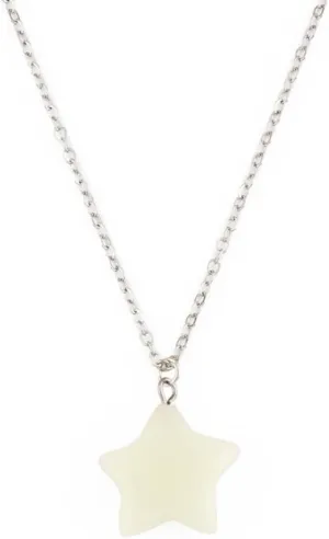 Glow in The Dark Pendant for Start Necklace,PentagramShape Gemstone Pendant,Fluorescent Crystal Necklace
