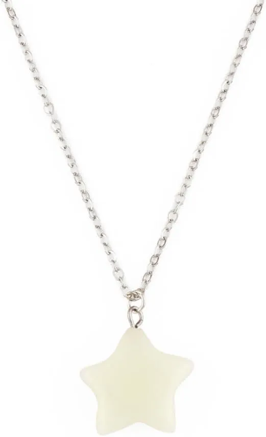 Glow in The Dark Pendant for Start Necklace,PentagramShape Gemstone Pendant,Fluorescent Crystal Necklace