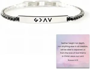 God Is Greater Than Highs And Lows Crystal Bracelet, 925 Sterling Silver Bible Verse Bracelets, Adjustable Inspirational Christian Jewelry, Christian Gifts for Women Men