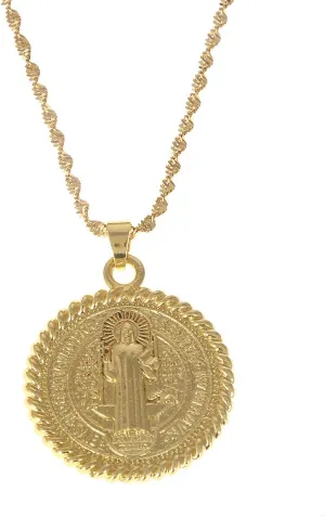 Gold Color Cross Pendant Necklace Christianity Classic Jesus Jewelry