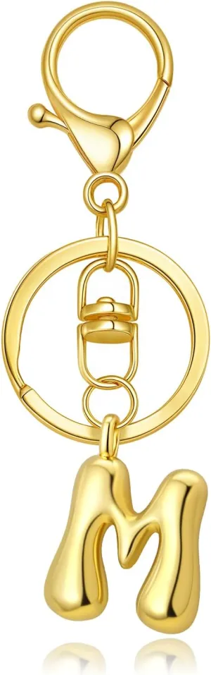 Gold Letter Keychain for Women Cute Small Initial Keychain Charms for Purses Bags Handbags Wallet Backpack Accessories