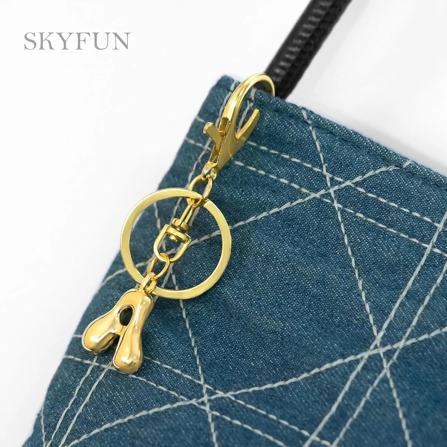 Gold Letter Keychain for Women Cute Small Initial Keychain Charms for Purses Bags Handbags Wallet Backpack Accessories
