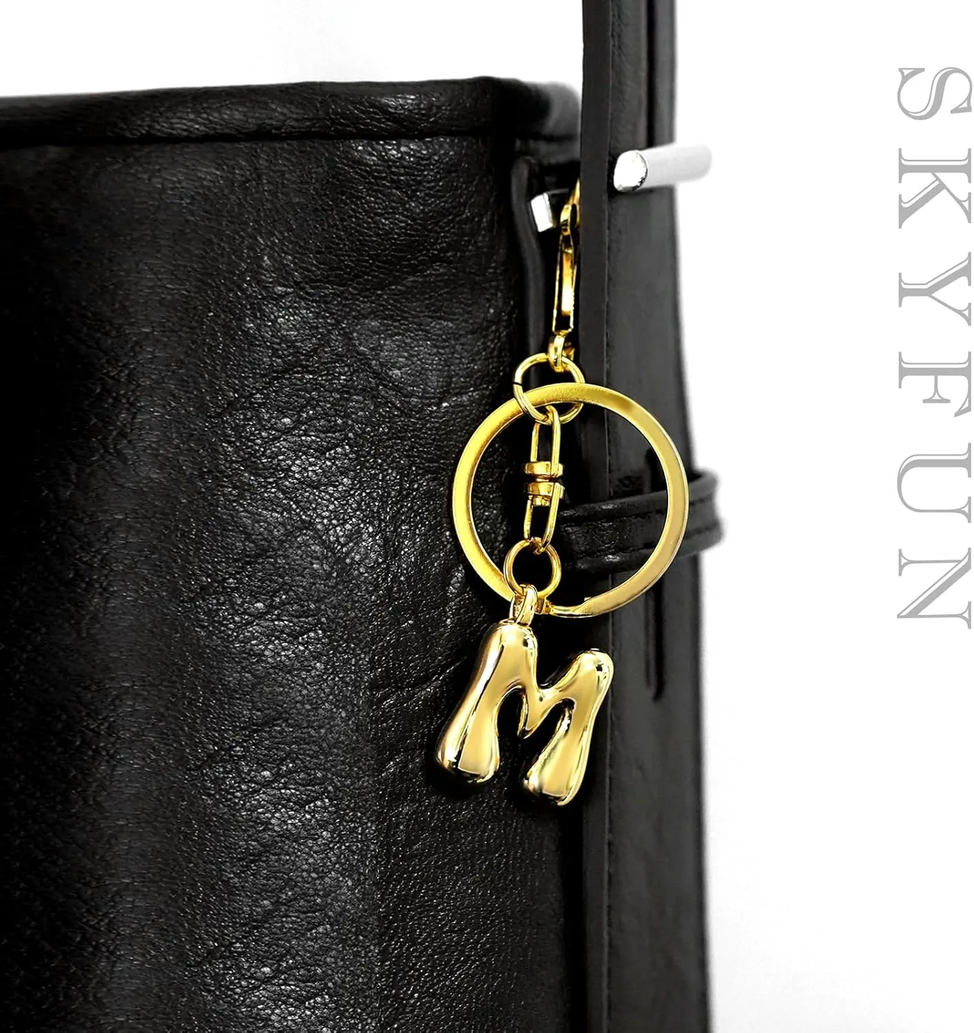 Gold Letter Keychain for Women Cute Small Initial Keychain Charms for Purses Bags Handbags Wallet Backpack Accessories