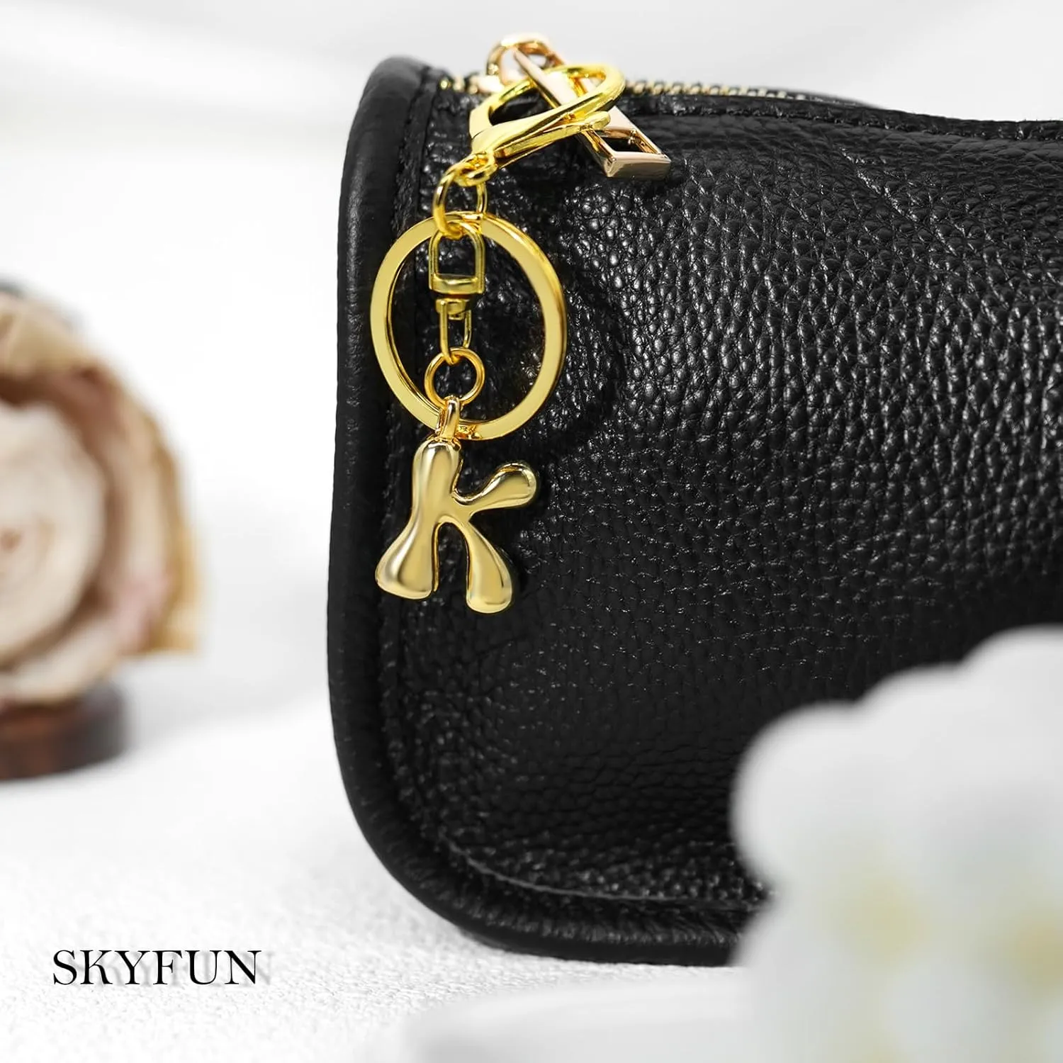 Gold Letter Keychain for Women Cute Small Initial Keychain Charms for Purses Bags Handbags Wallet Backpack Accessories