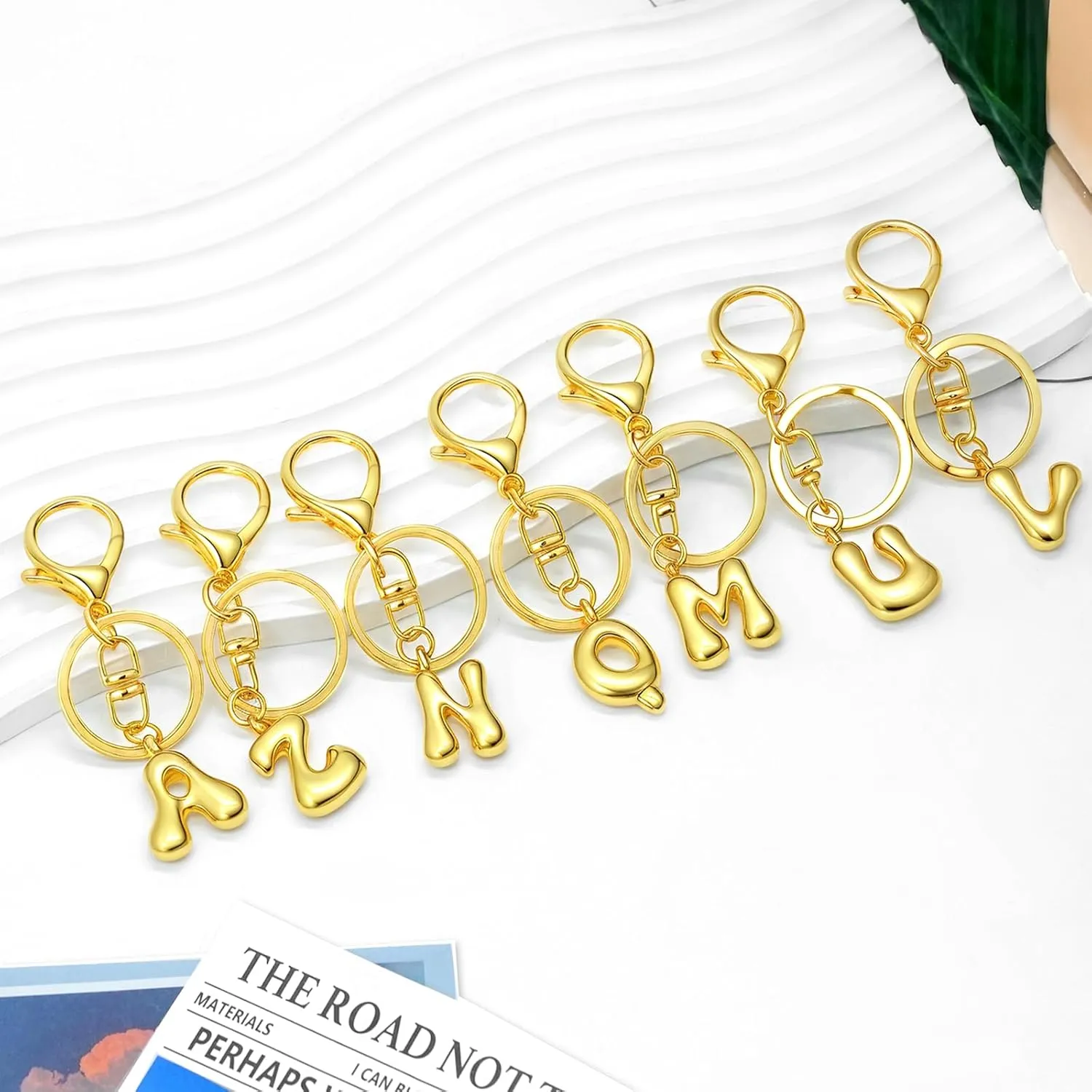 Gold Letter Keychain for Women Cute Small Initial Keychain Charms for Purses Bags Handbags Wallet Backpack Accessories