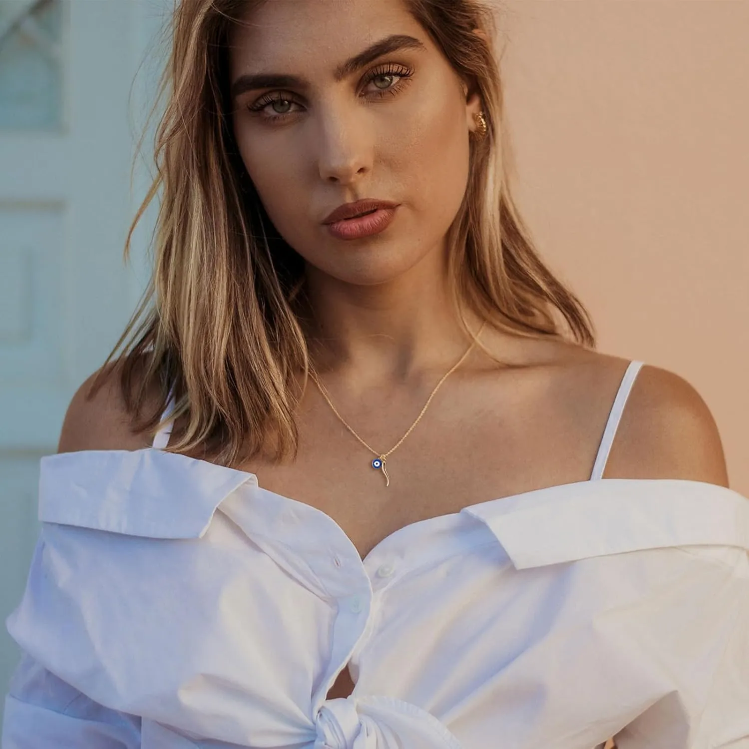 Gold Necklace for Women-14k Gold Plated Infinity Necklace Star Of David Necklace Evil Eye Cross Pendants Heart Dainty Gold Necklace For Women