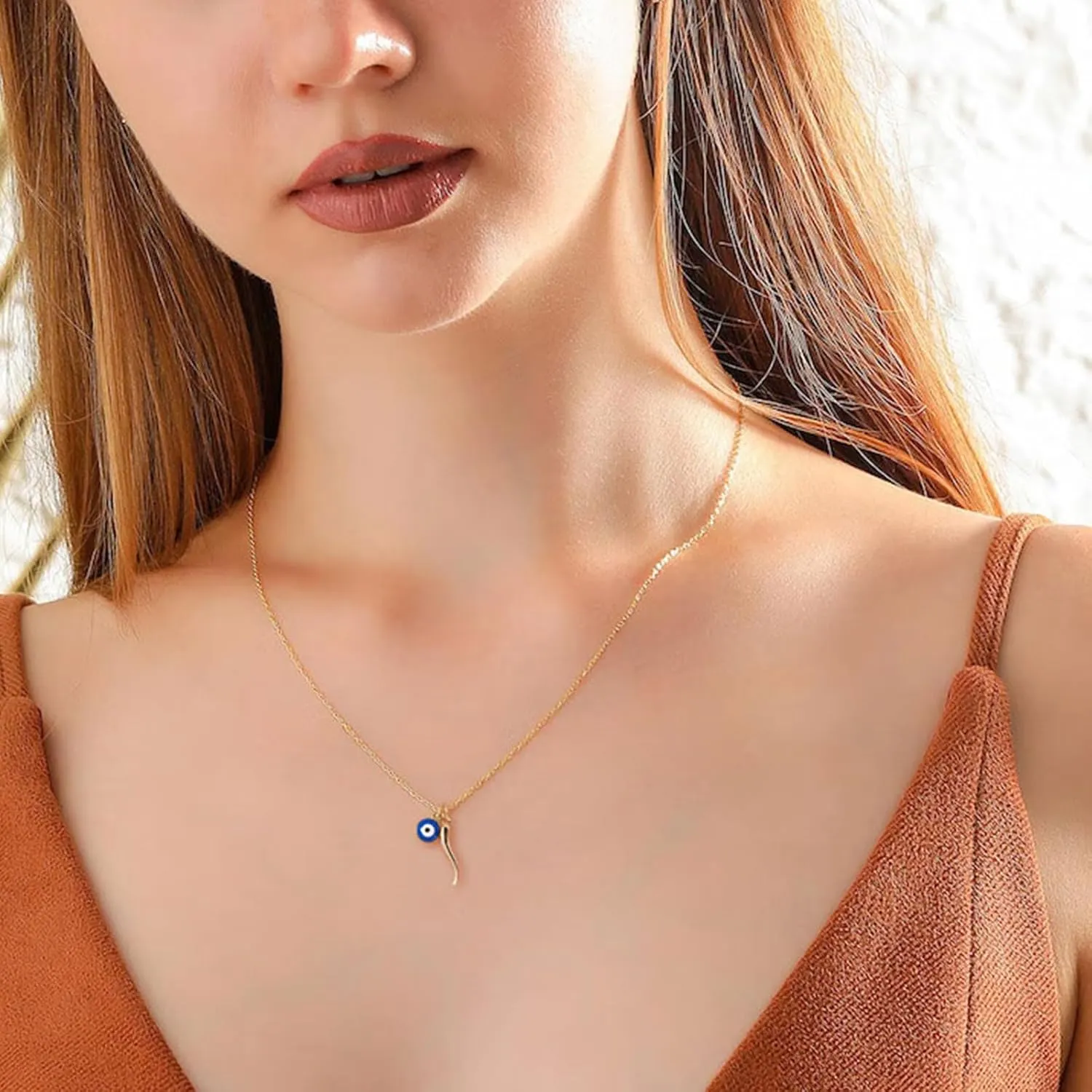 Gold Necklace for Women-14k Gold Plated Infinity Necklace Star Of David Necklace Evil Eye Cross Pendants Heart Dainty Gold Necklace For Women