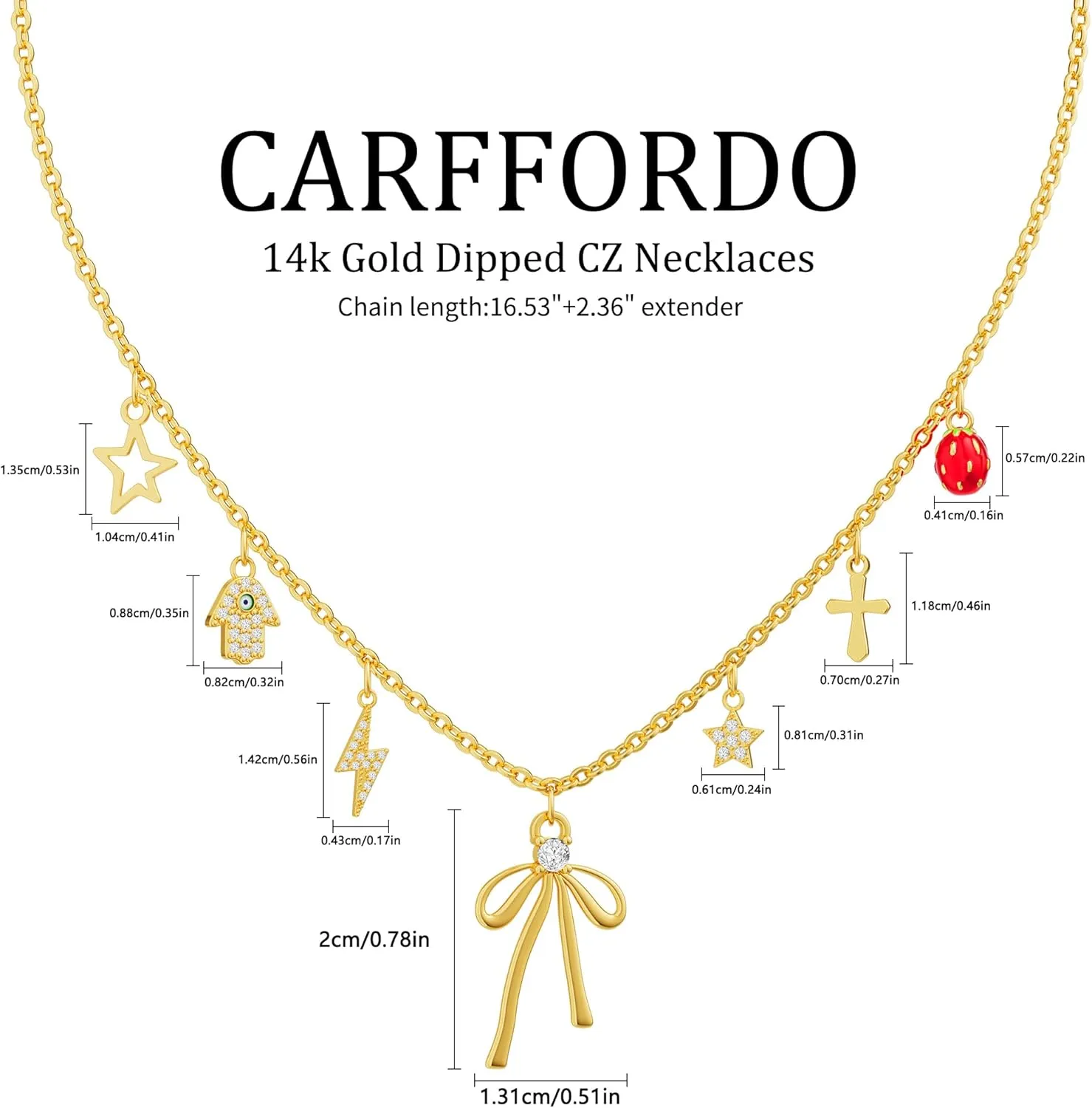 Gold Necklaces for Women - Dainty Gold Charm Necklace 14K Gold Plated Choker Necklace Set for Women