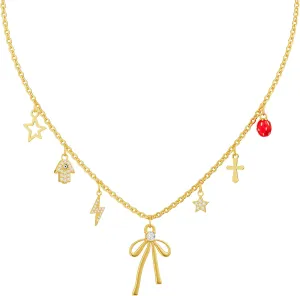 Gold Necklaces for Women - Dainty Gold Charm Necklace 14K Gold Plated Choker Necklace Set for Women