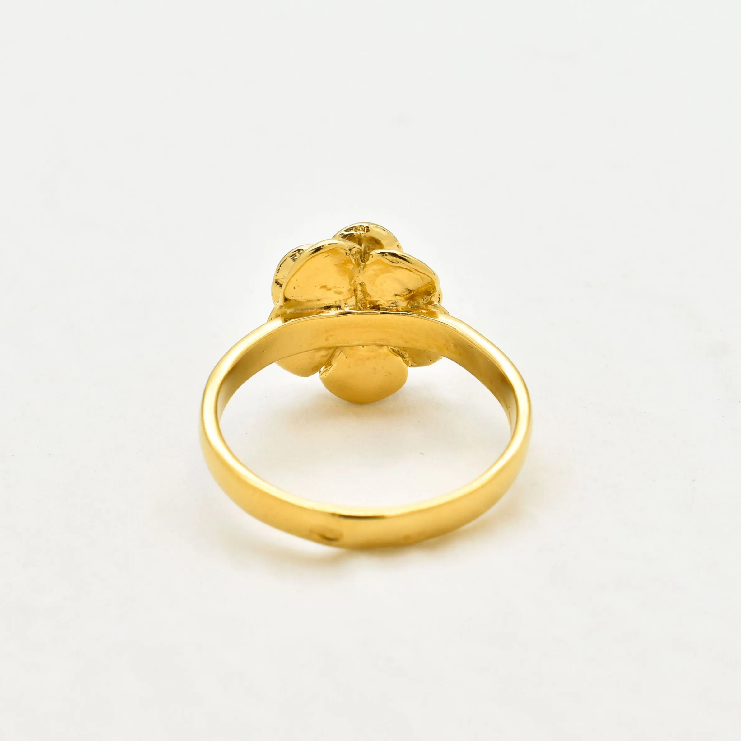 Gold Vintage Flower Ring, Rose Flower Gold Ring, Flower Antique Ring