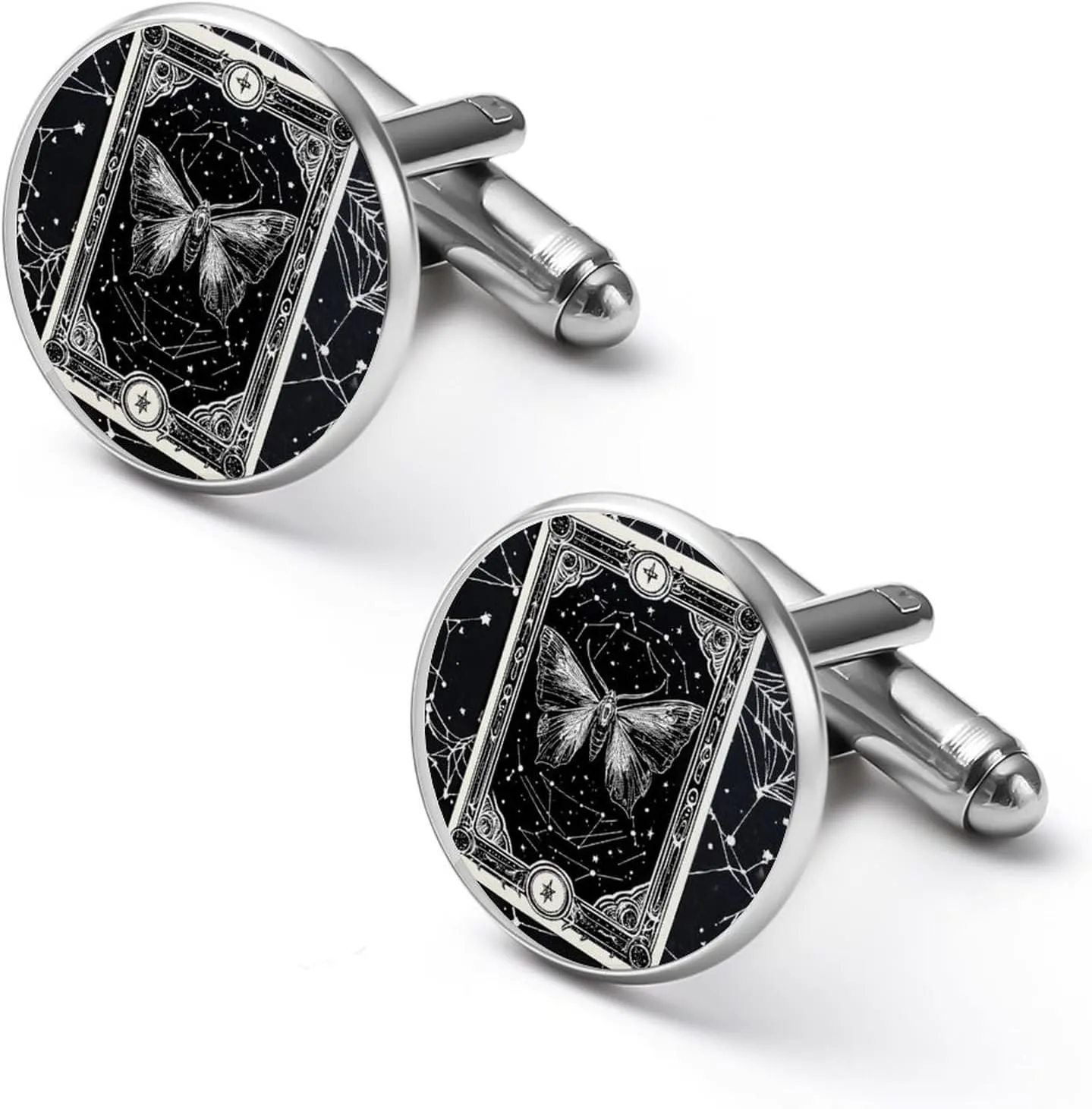 Gothic Dead Moth Fashion Cufflinks For Men Alloy Tuxedo Shirt Cuff Links For Business Wedding Party 1.7cm