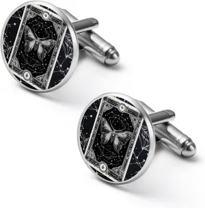 Gothic Dead Moth Fashion Cufflinks For Men Alloy Tuxedo Shirt Cuff Links For Business Wedding Party 1.7cm