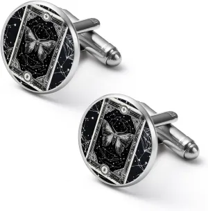 Gothic Dead Moth Fashion Cufflinks For Men Alloy Tuxedo Shirt Cuff Links For Business Wedding Party 2.0cm
