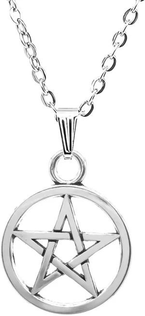 Gothic Pentacle Necklace - Handmade Charm Pendant for Women - Unique Pagan Jewelry with Stainless Steel Chain - Perfect Wiccan Gift