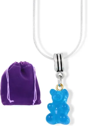Gummy Bear Necklace - Stainless Steel Snake Chain with Hard Resin Bear Charm - Elegant Gummy Candy Necklace Perfect for Candy Gift Enthusiasts - Durable and Stylish Accessory for Any Occasion