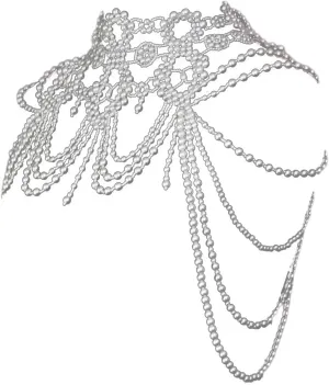 Handcmade Imitation Pearls Shoulder Chain Elegant Body Accessory Jewelry for Women Lady Girls Wearable Body Chain