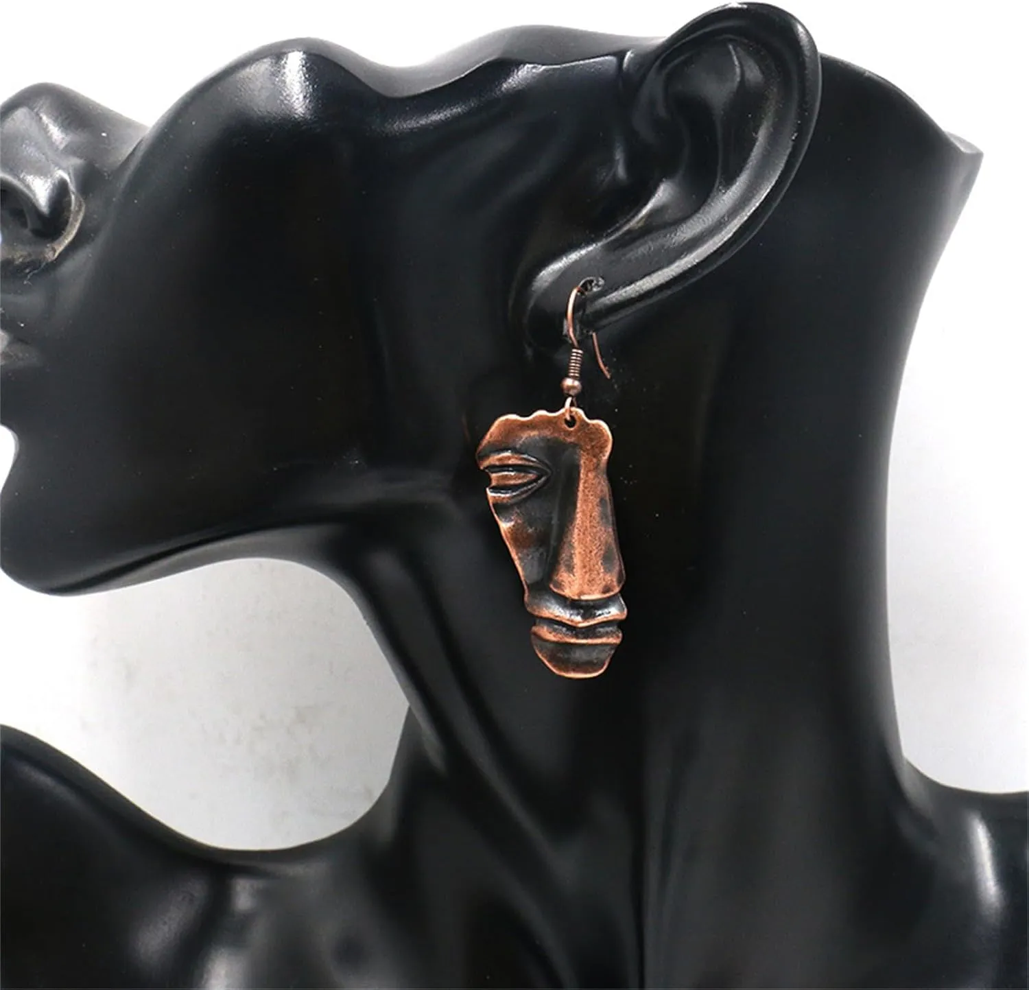 Handmade Face Earrings for Women Personalized Funny Lovely Vintage Bohemian Ethnic 3D Abstract Human Face Shaped Dangle Drop Statement Earrings Jewelry Gifts