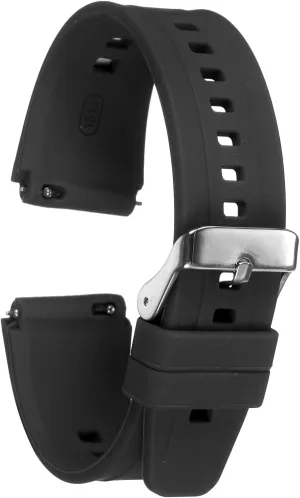 HARFINGTON Silicone Watch Band Quick Release Flexible Soft Rubber Replacement Watch Strap with Stainless Steel Black Clasp for Men Women