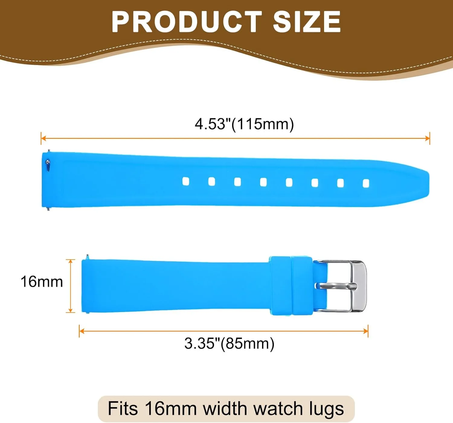 HARFINGTON Silicone Watch Band Quick Release Flexible Soft Rubber Watch Strap with Stainless Steel Clasp Replacement Wristband for Men Women
