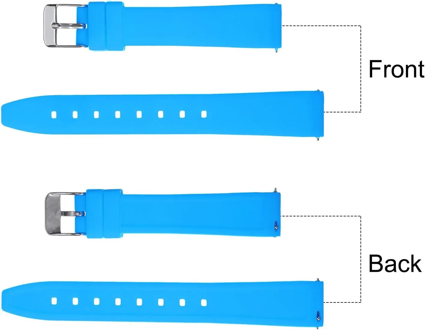 HARFINGTON Silicone Watch Band Quick Release Flexible Soft Rubber Watch Strap with Stainless Steel Clasp Replacement Wristband for Men Women