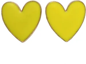 Heart Romance Enamel Big Statement Stud Earring Colorful Minimalism Geometric Jewelry Idea Gifts for Mom Lover Friends Women