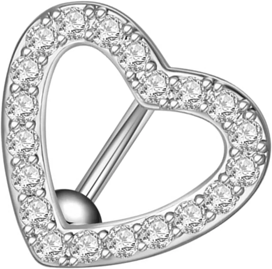Heart Shape Zircon Belly Button Ring Navel Ring Body Piercing Jewelry for Women Elegant Body Decoration 2685