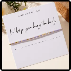 I'd Help You Bury The Body Morse Code Bracelet, Glass Beaded Chain Bracelets Best Friend Friendship String Bracelet For Women Men Bff Birthday Christmas Jewelry Gift