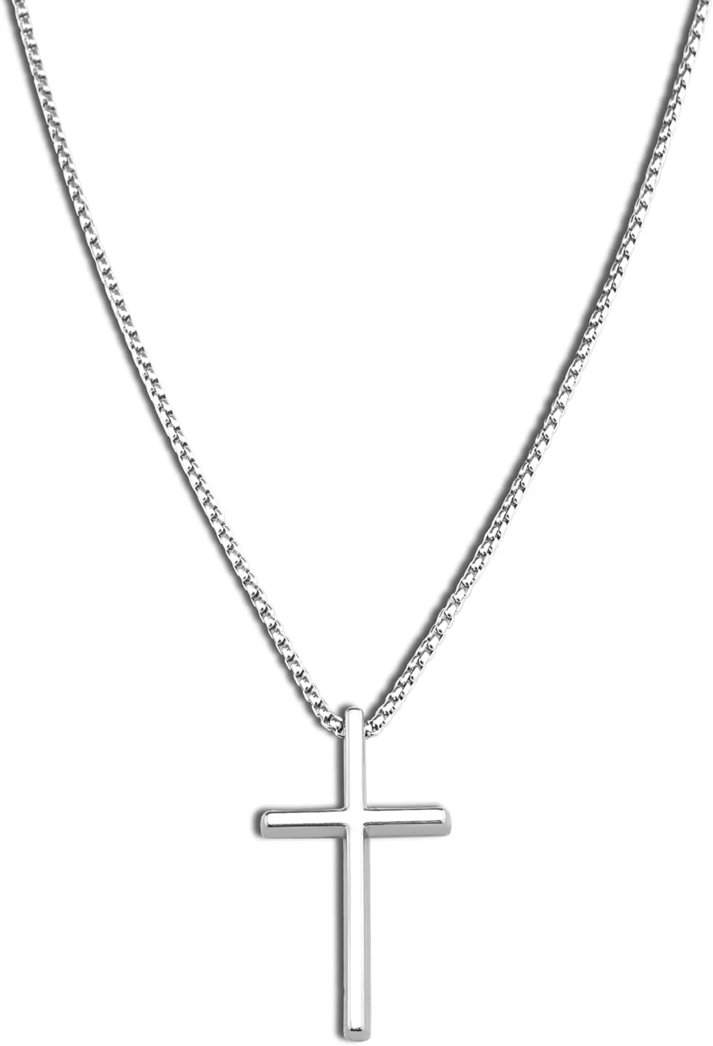 Ikacvb Cross Necklace For Men Women Black Silver Chain For Men Women Adults Cross Pendant Necklaces Jewelry