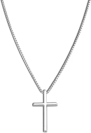Ikacvb Cross Necklace For Men Women Black Silver Chain For Men Women Adults Cross Pendant Necklaces Jewelry