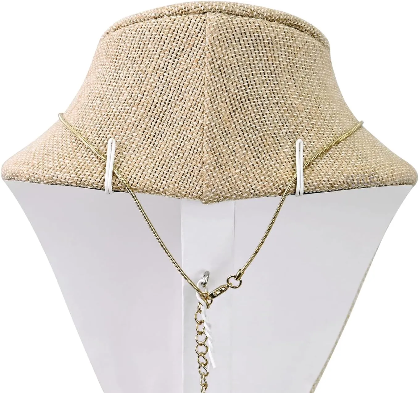 Ikee Design Linen Necklace Chain Jewelry Bust Display Holder Stand, Necklaces Display Mannequin, Jewelry Bust Stand, 6 3/8 W x 4 1/2 D x 10H in