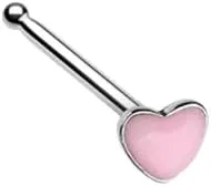 Illuminating Glow in the Dark Heart Nose Stud Ring