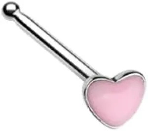 Illuminating Glow in the Dark Heart Nose Stud Ring