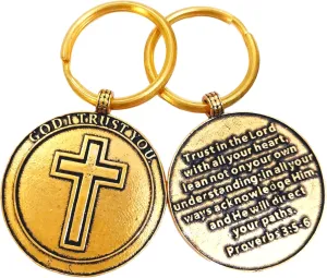 Inspirational Keychain Gifts for Men Women Boys & Girls - Keyring Lucky Charms for Graduation Baptism Birthday Christmas