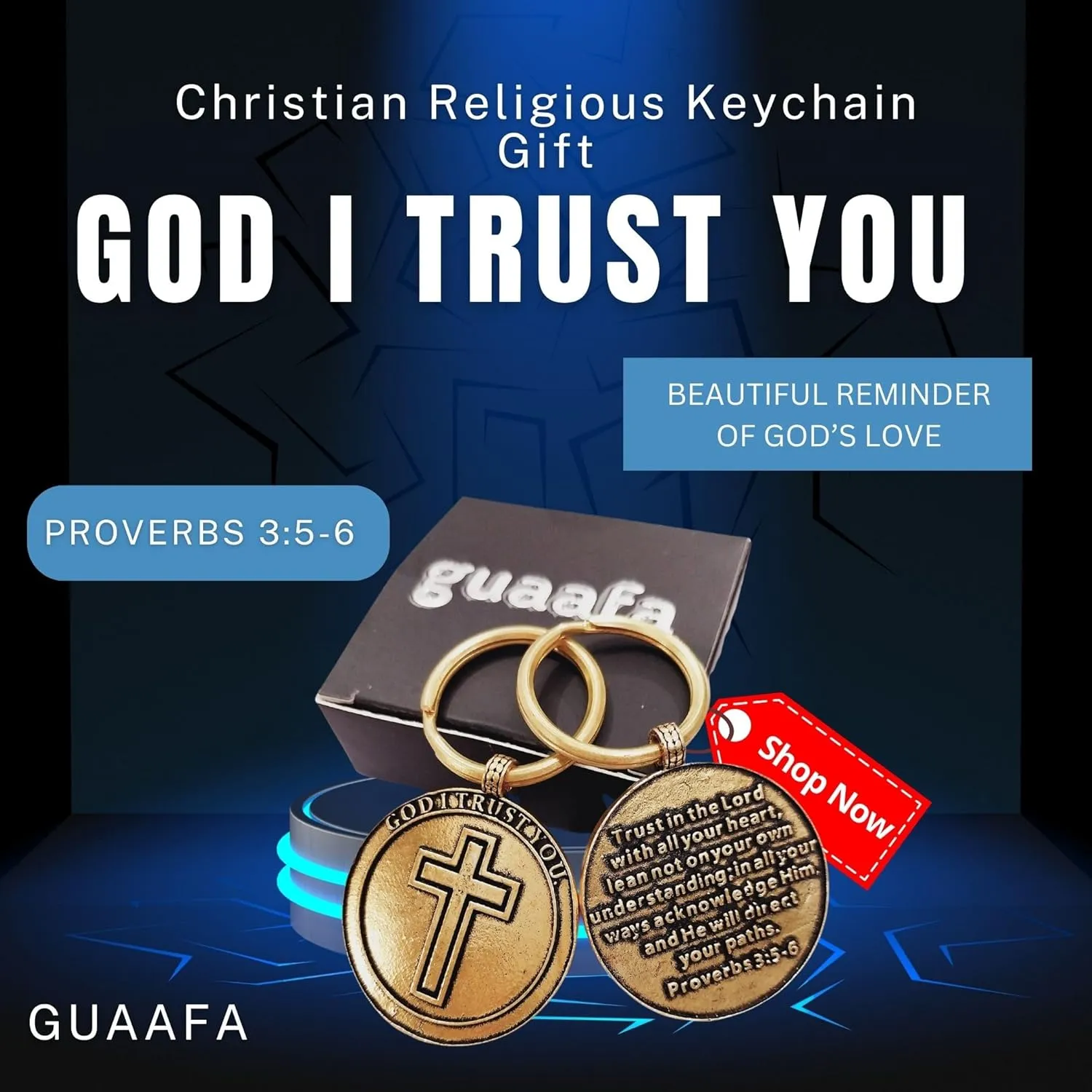 Inspirational Keychain Gifts for Men Women Boys & Girls - Keyring Lucky Charms for Graduation Baptism Birthday Christmas