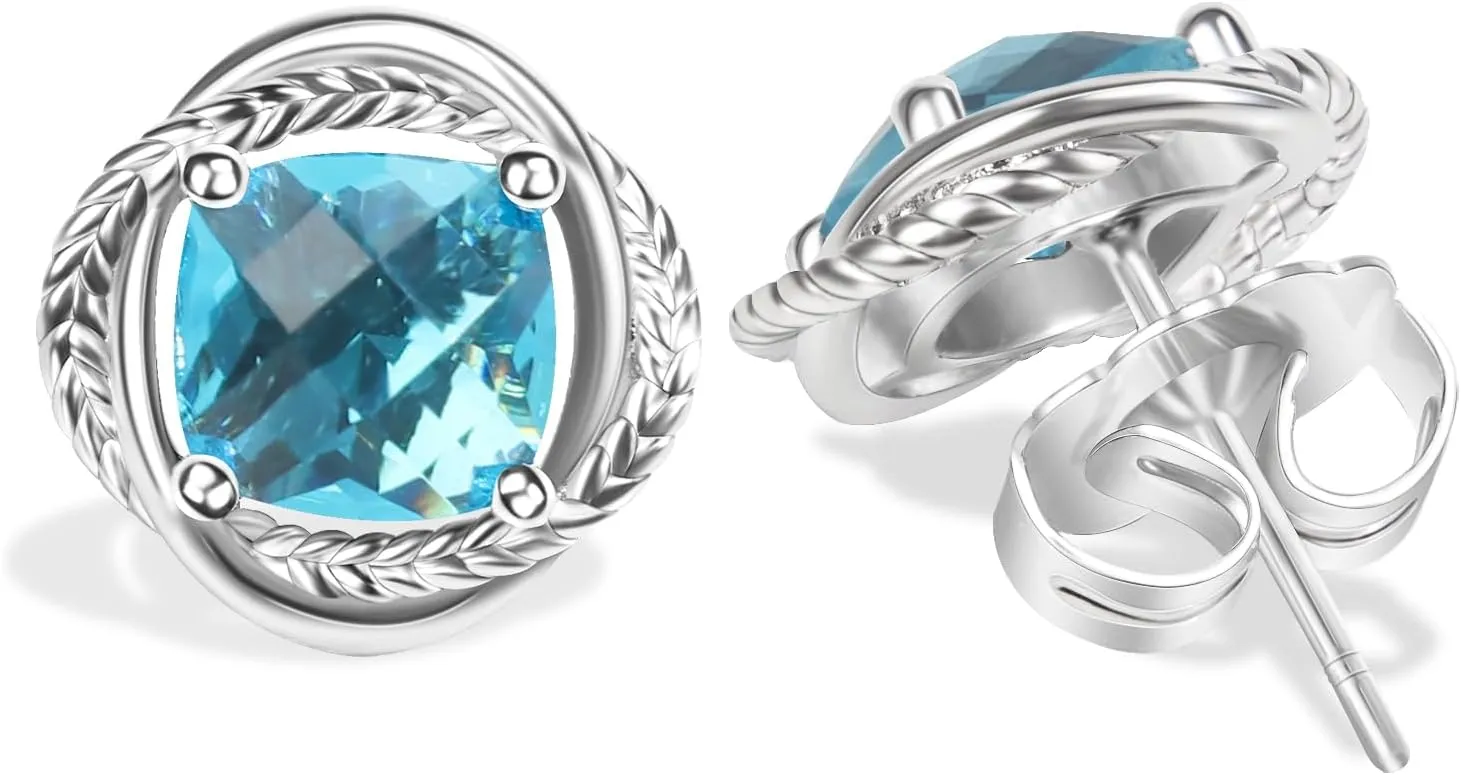 Inspired Twisted Wheat Cable Wire Stud Earrings Fashion Jewelry Cubic Zirconia Earrings Studs for Women Gift
