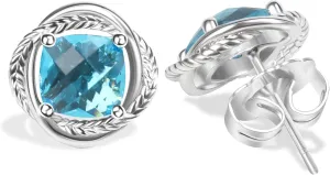 Inspired Twisted Wheat Cable Wire Stud Earrings Fashion Jewelry Cubic Zirconia Earrings Studs for Women Gift