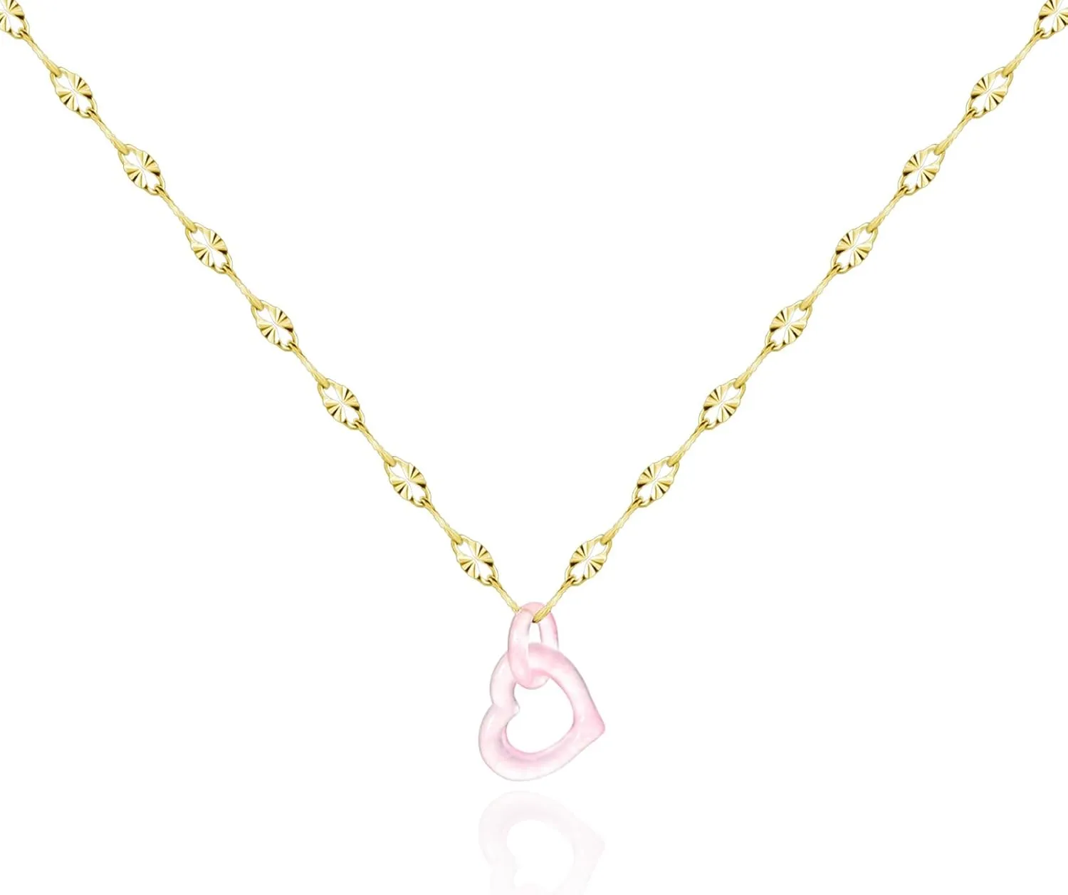 Jade Pendant Necklace Jewelry for Women Heart Pendant Necklace Simple Necklaces for Women Valentine's Day Gifts for Wife, Girlfriend, Mom or Lover