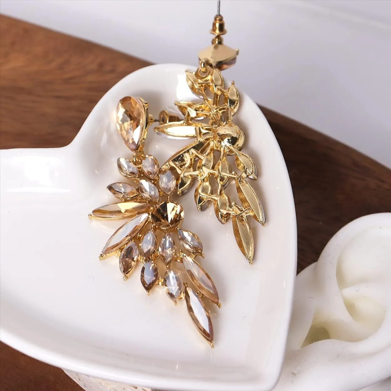 JeanBeau Large Crystal Wedding Bridal Pageant Earrings for Women Art Deco Rhinestone Long Drop Statement Marquise Cluster Dangle Chandelier Drag Queen Prom Jewelry
