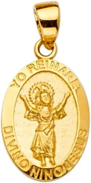 JewelryWeb 14k Yellow Gold Teen Religious Faith Inspiration Jesus Pendant Necklace 10x21mm-Pendant for Women