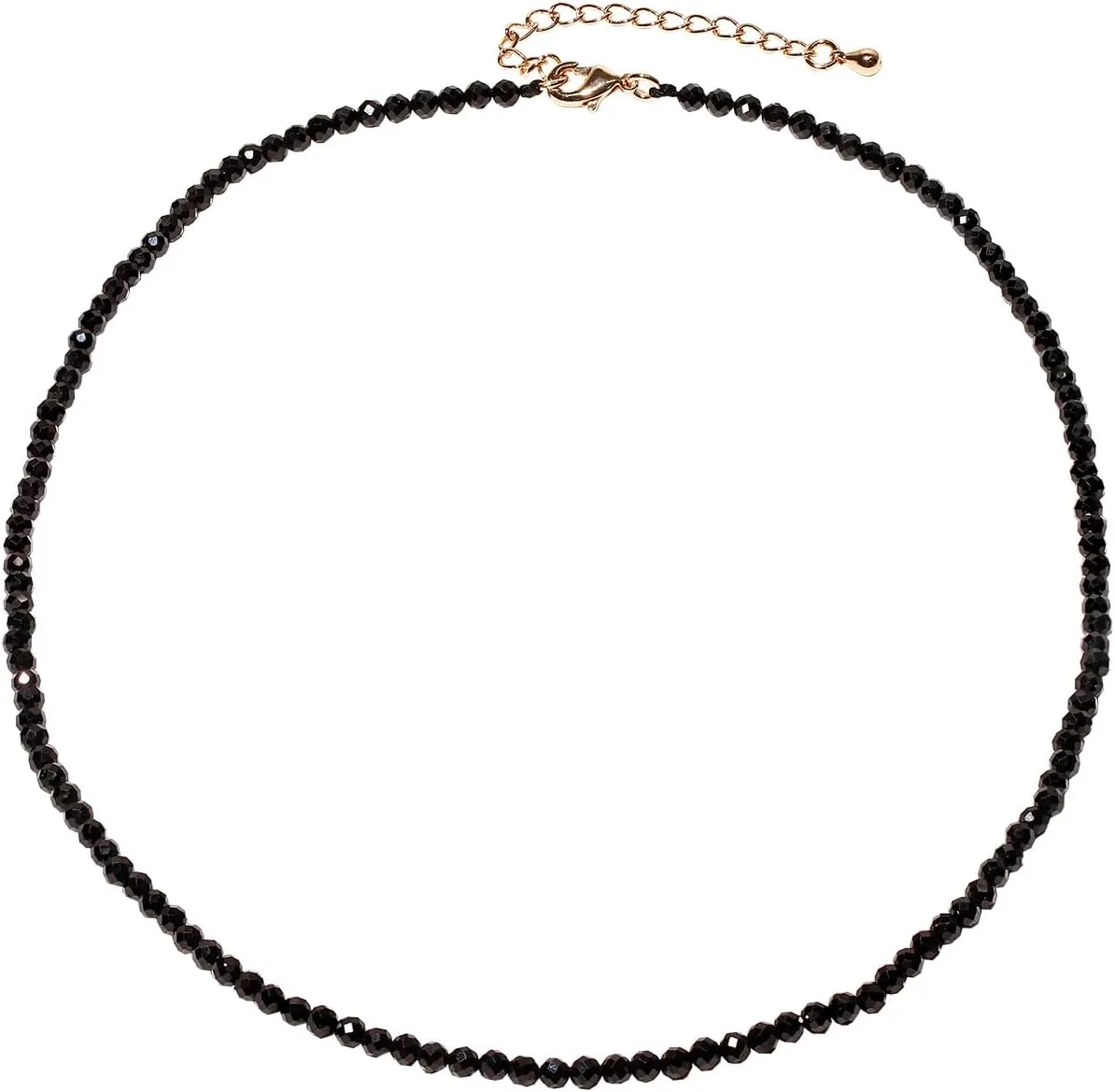 Jewever Dainty 3-4 mm Faceted Beads Necklace Simple Boho Crystals Choker Necklaces for Women and Men Trendy Jewelry Gifts
