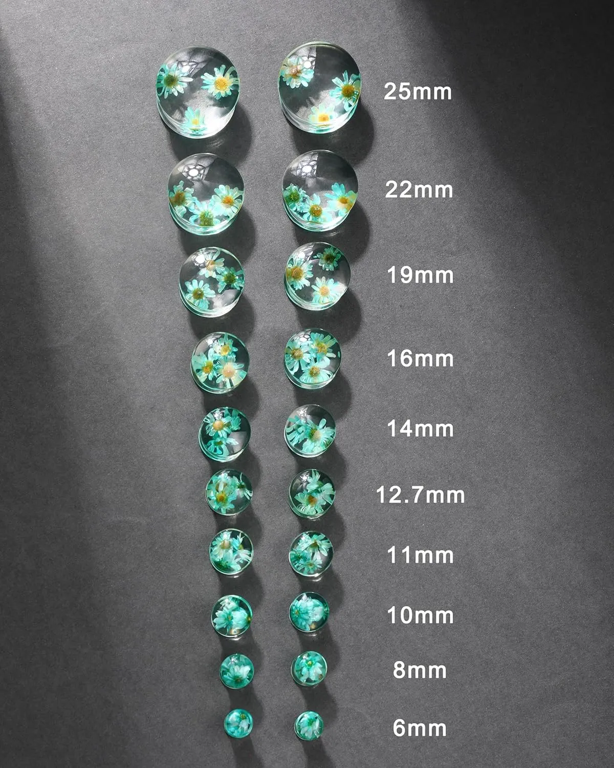 Jewseen 2Pcs Floral Double Flared Ear Gauges Plugs 2g-1 Ear Tunnels Stretchers Ear Plugs Piercing Jewelry for Women