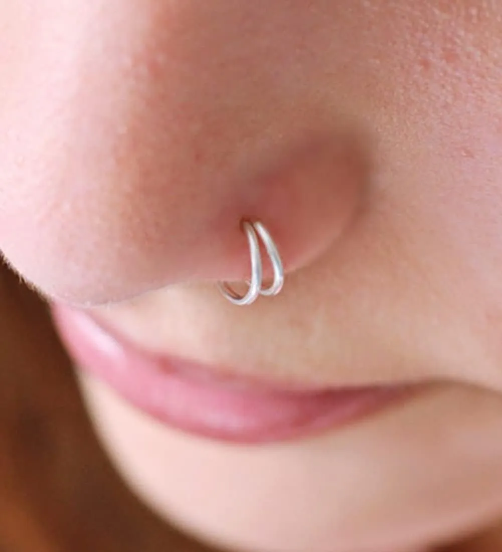 JFORYOU 20G Nose Studs Nose Rings Hoop Surgical Steel CZ Opal Nose Rings Piercings Hoop Jewelry Various Style and Color