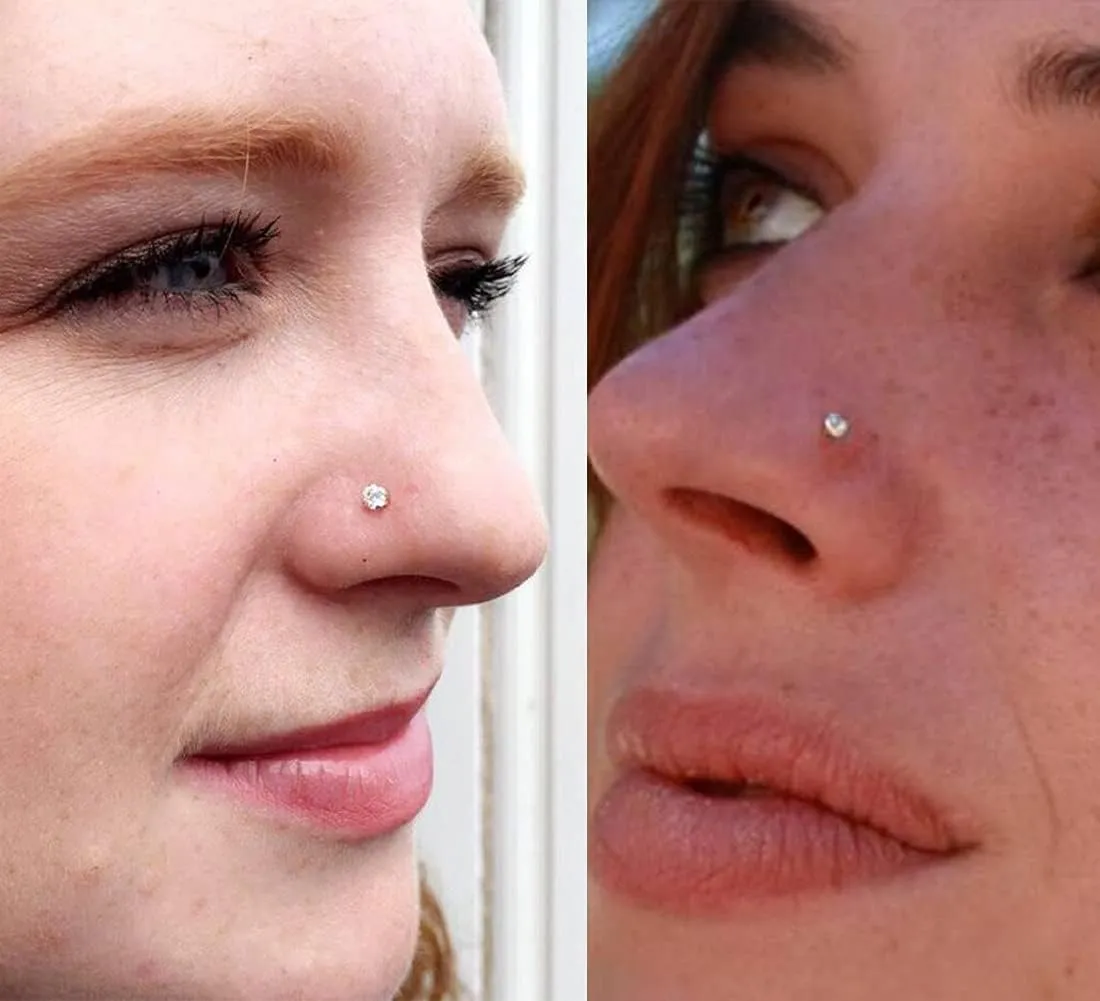 JFORYOU 20G Nose Studs Nose Rings Hoop Surgical Steel CZ Opal Nose Rings Piercings Hoop Jewelry Various Style and Color