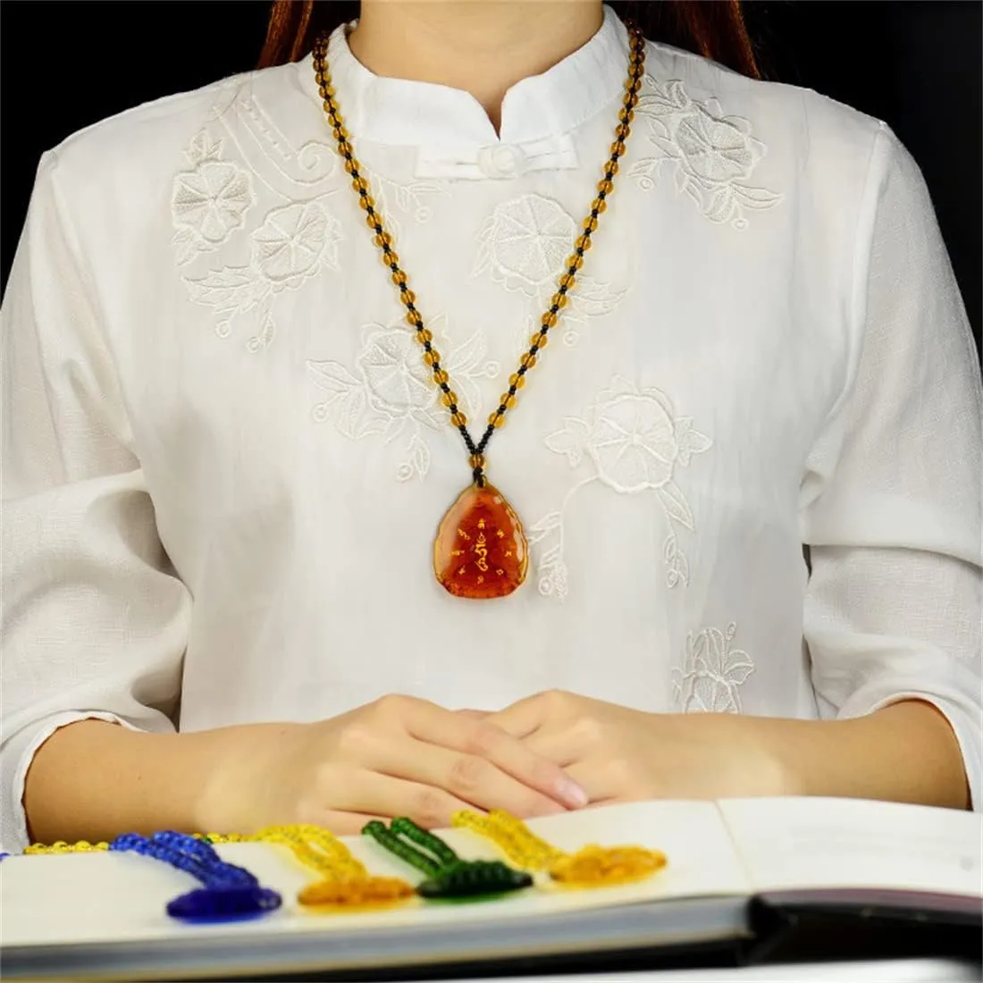JILIYUPA Buddha Necklace Jade Buddha Pendant with 14K Gold Plated Chain Cubic Zirconia Buddah Necklaces for Women Men Teen Mother