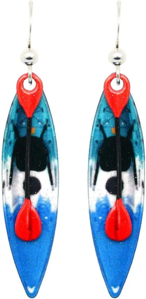 Kayak Earrings by d'ears Non-Tarnish Sterling Silver French Hook Ear Wire