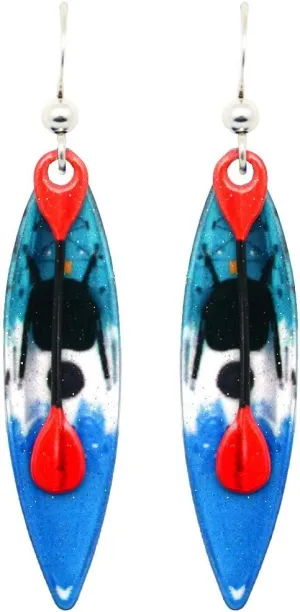 Kayak Earrings by d'ears Non-Tarnish Sterling Silver French Hook Ear Wire