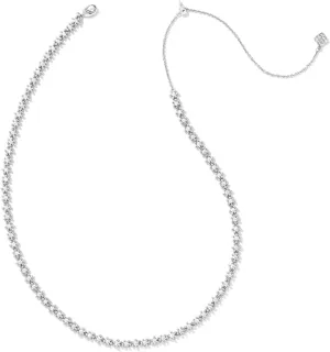 Kendra Scott Womens Nydia Strand Necklace Silver White Crystal One Size